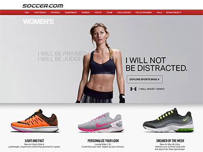 Soccer.com Women's Category Page